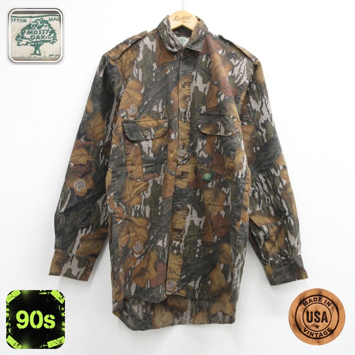 Mossy Oak 90s 長袖シャツ ハンティング ブラウン迷彩 メンズS相当 | 古着