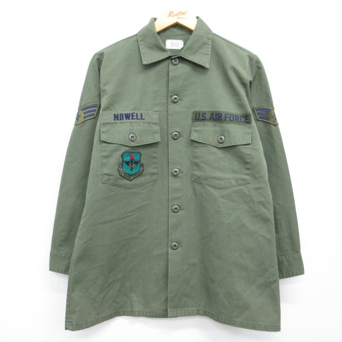 US AIR FORCE 80s 長袖シャツ ミリタリー カーキ メンズL相当 | 古着