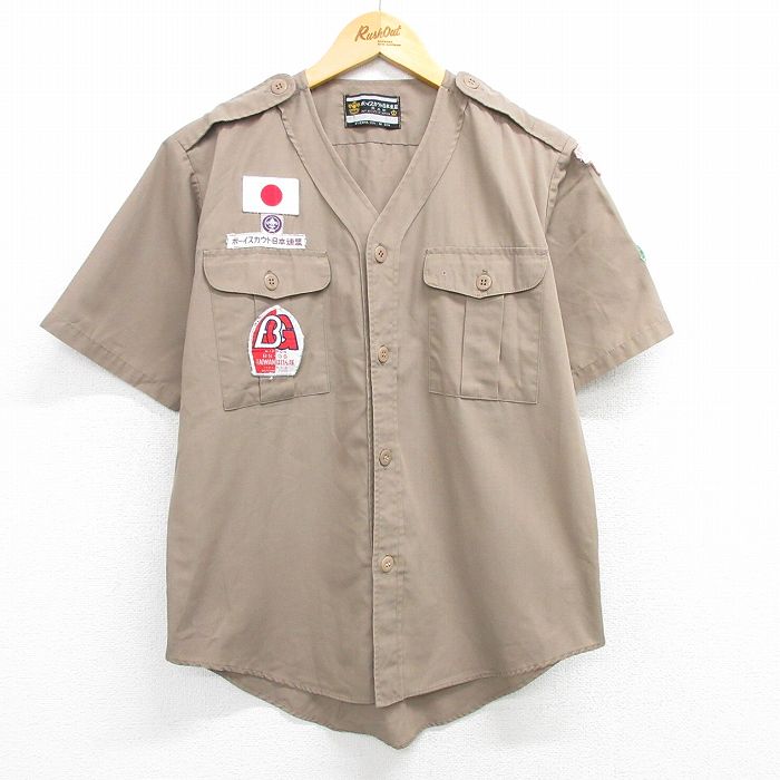 80s 半袖シャツ 日本連盟 ブラウン M | 古着