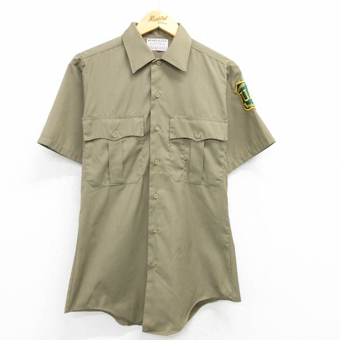 S★古着 半袖 ワーク シャツ メンズ 80年代 80s フォレストサービス USA製 緑系 グリーン 25apr05 中古 トップス