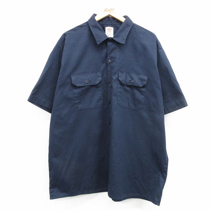 ディッキーズ 半袖ワークシャツ ネイビー XL | 古着
