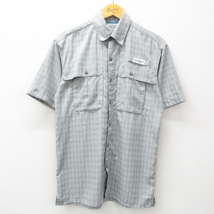 半袖フィッシングシャツ グレーチェック XL | 古着