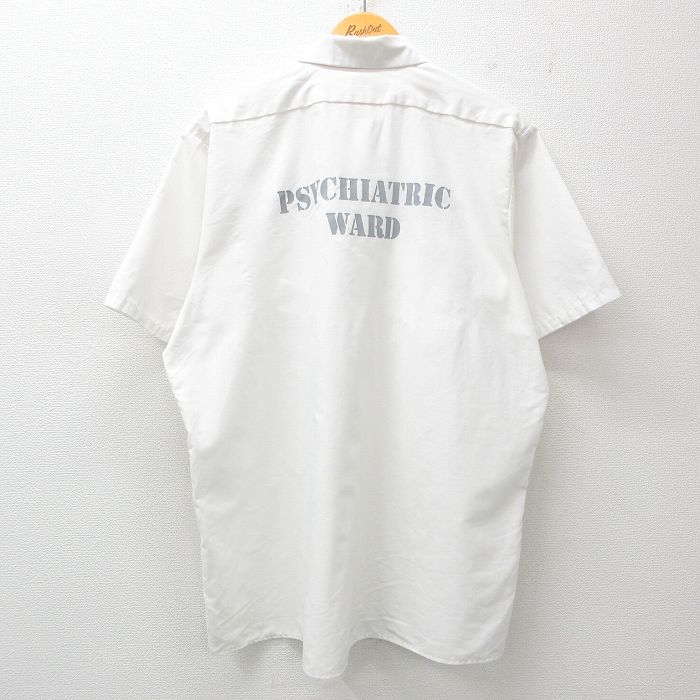 XL★古着 レッドキャップ 半袖 ワーク シャツ メンズ 90年代 90s WARD 大きいサイズ USA製 白 ホワイト 25apr10 中古 トップス