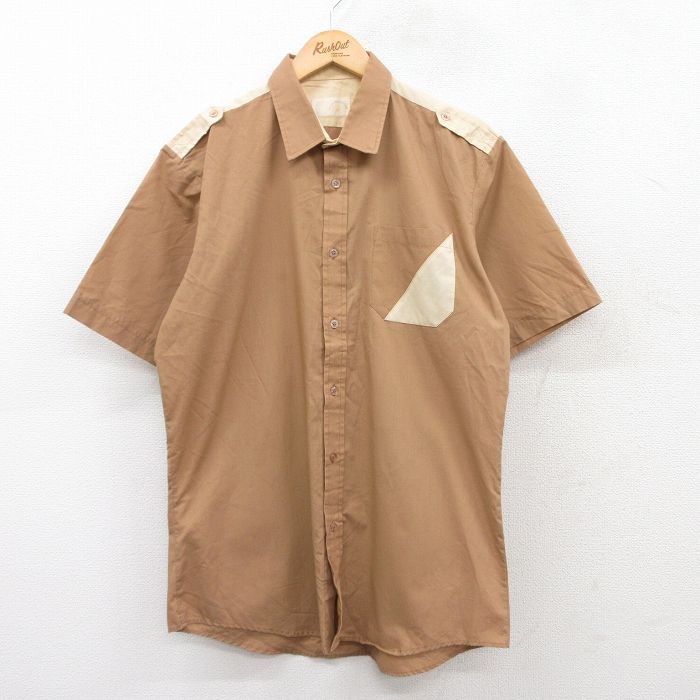 半袖ワークシャツ カーキ L | 古着