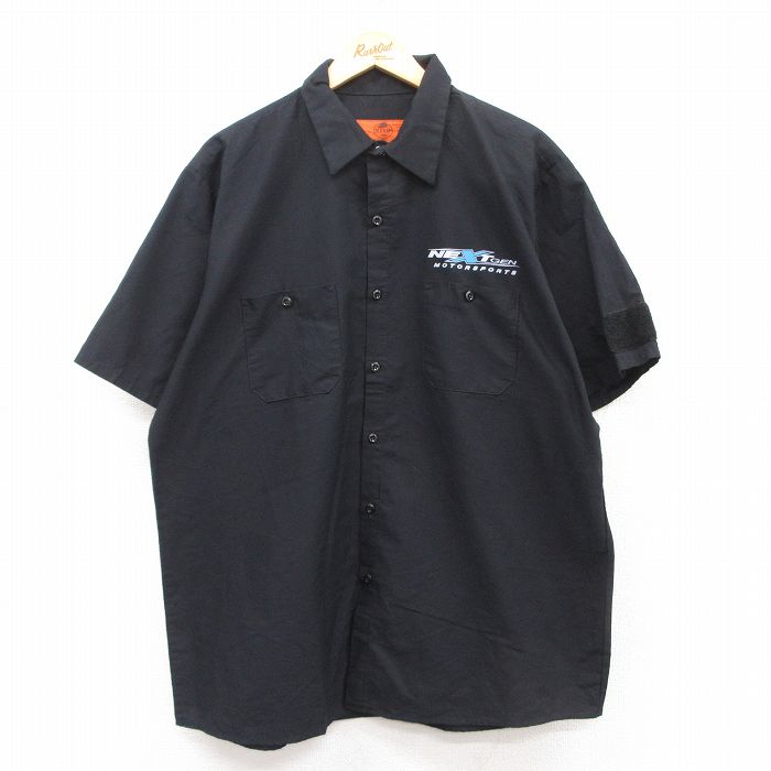 XL★古着 レッドキャップ 半袖 ワーク シャツ メンズ 00年代 00s ネクストジェン 大きいサイズ 黒 ブラック 25apr24 中古 トップス