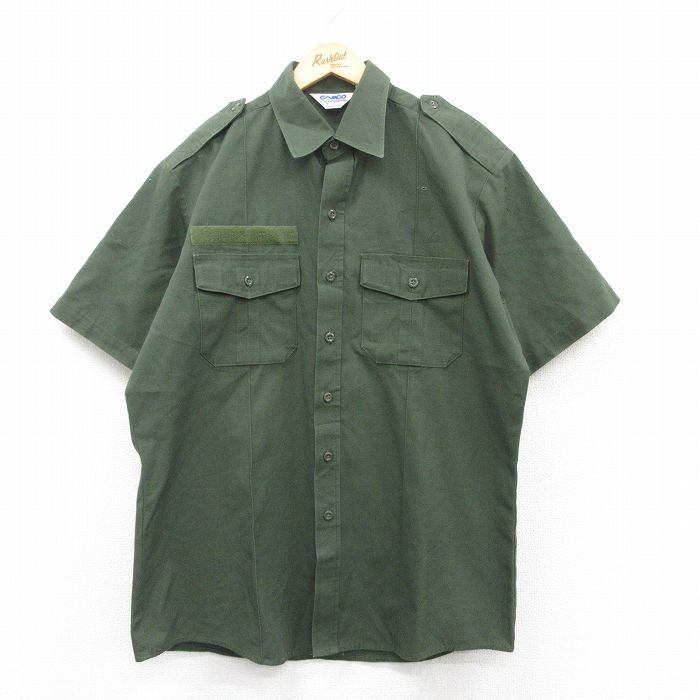 CAMCO 80s 半袖ワークシャツ リップストップ グリーン XL | 古着