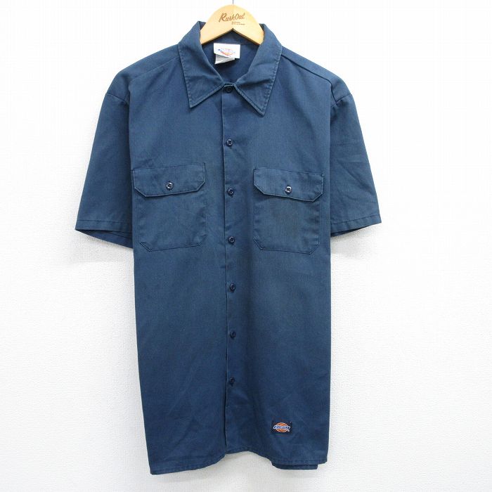 ディッキーズ 90s 半袖ワークシャツ ネイビー XL | 古着