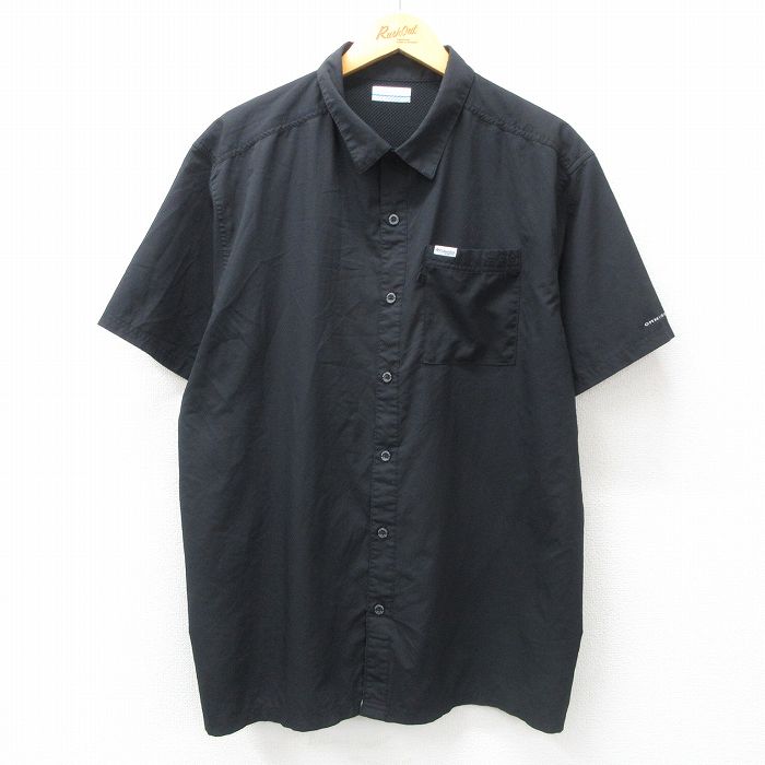 XL★古着 コロンビア COLUMBIA 半袖 フィッシング シャツ メンズ PFG 黒 ブラック 内側メッシュ 25jun05 中古 トップス
