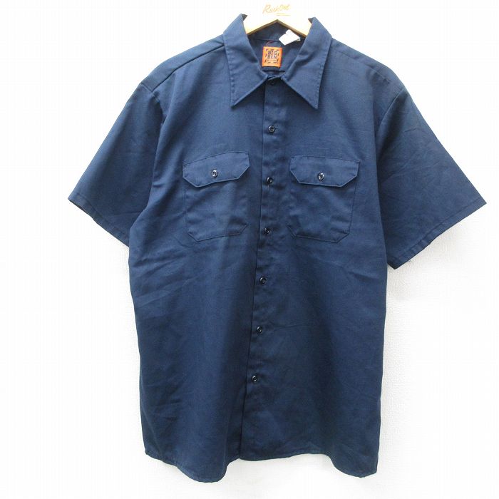 【50%OFF】XL★古着 ビッグベン BIG BEN 半袖 ワーク シャツ メンズ 80年代 80s 濃紺 ネイビー 25jun05 中古 トップス
