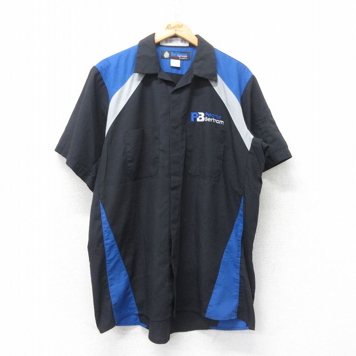 半袖ワークシャツ ブラック XL | 古着