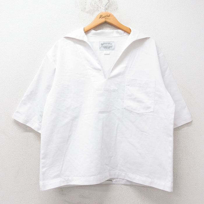 L★古着 半袖 ワーク トップス メンズ USA製 白 ホワイト 25jun27 中古