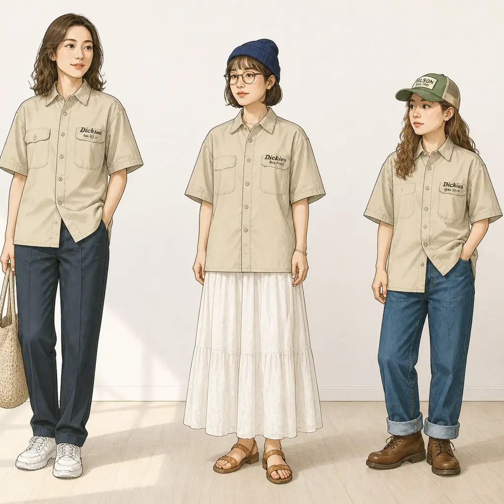 90s 新品ビンテージ Dickies ×ローリングストーンズ 半袖ワークシャツ 古着通販 L☆古着 ディッキーズ 半袖 ワーク シャツ メンズ 90年代 90s