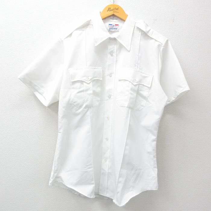 XL★古着 半袖 ワーク シャツ メンズ 90年代 90s USA製 白 ホワイト 25jul04 中古 トップス