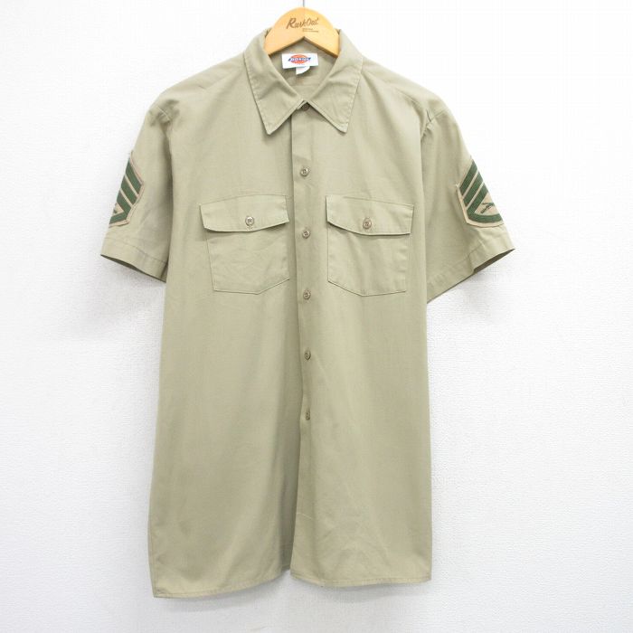 XL★古着 ディッキーズ Dickies 半袖 ワーク シャツ メンズ 90年代 90s USA製 【spe】 25jul04 中古 トップス