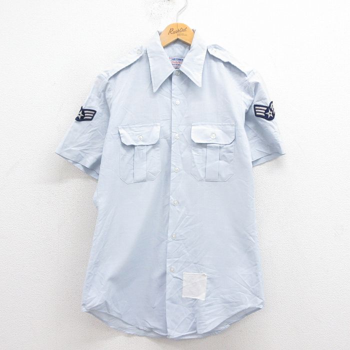 80s 半袖ミリタリーシャツ USAF ネイビー S | 古着