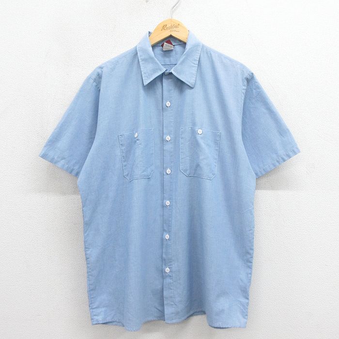 ビッグベン 80s 半袖シャンブレーワークシャツ ネイビー XL | 古着