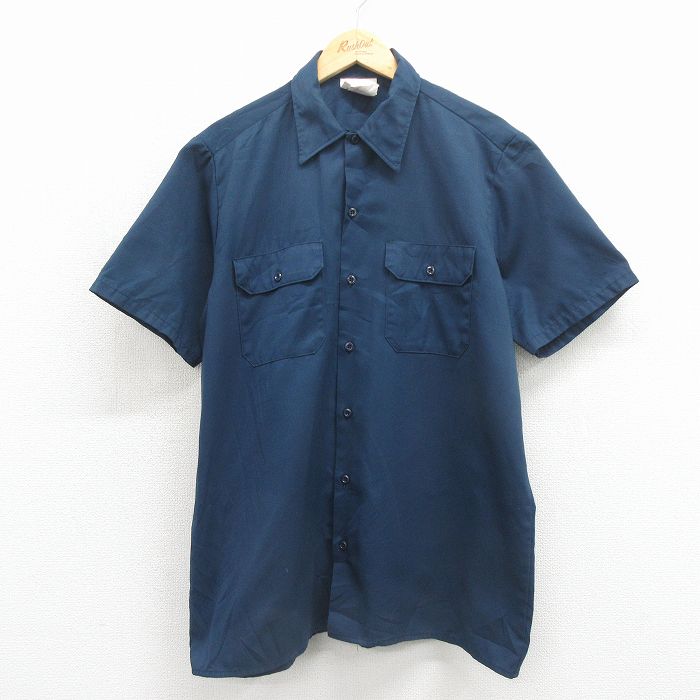 ディッキーズ 90s 半袖ワークシャツ ネイビー メンズL相当 | 古着
