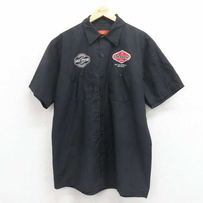 レッドキャップ 00s 半袖ワークシャツ Session ブラック メンズXL相当 | 古着