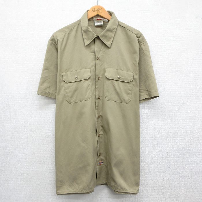 ディッキーズ 90s 半袖ワークシャツ ベージュ XL | 古着