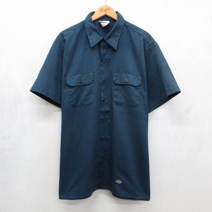 ディッキーズ 90s 半袖ワークシャツ ネイビー XL | 古着
