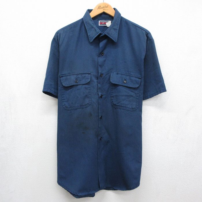 ビッグマック 80s 半袖ワークシャツ ネイビー XL | 古着