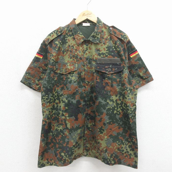ドイツ軍 半袖ミリタリーシャツ フレクターカモ カーキ メンズXL相当 | 古着