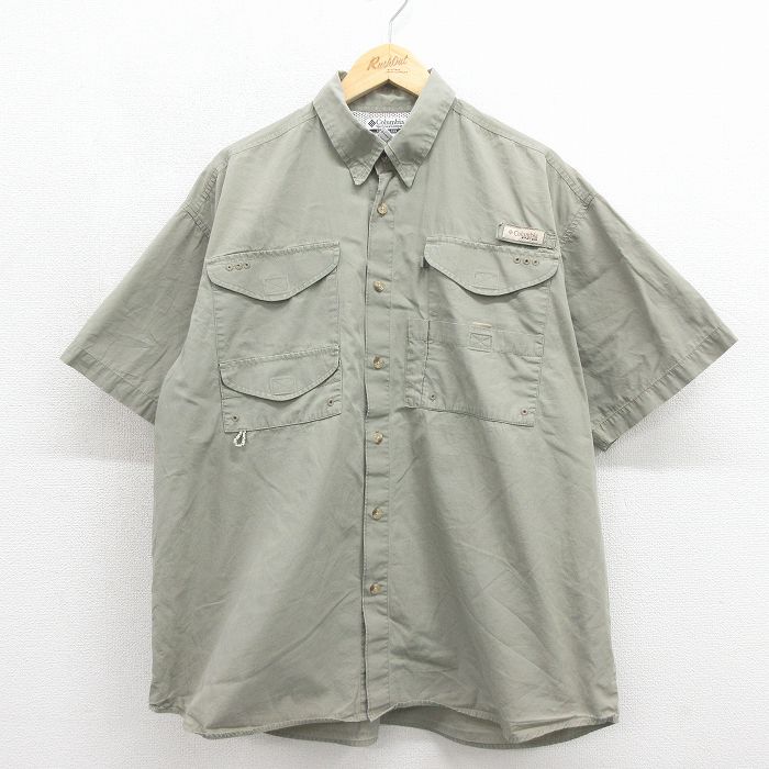 コロンビア 00s 半袖フィッシングシャツ ベージュ メンズXL相当 | 古着