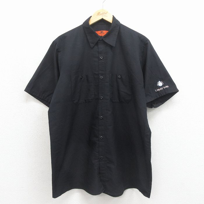 レッドキャップ 半袖ワークシャツ ブラック メンズXL相当 | 古着