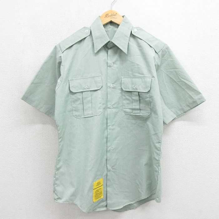 90s 半袖ミリタリーシャツ グリーン メンズL相当 | 古着