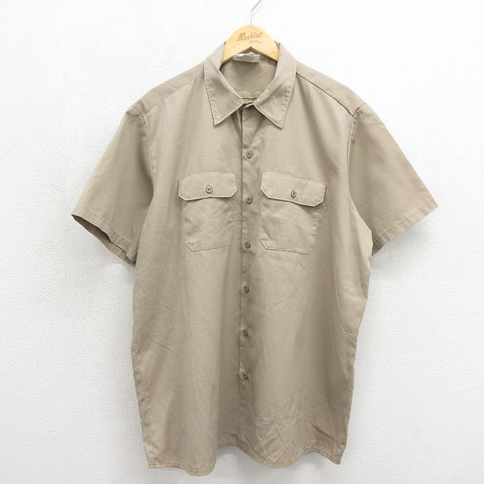 ディッキーズ 90s 半袖ワークシャツ ベージュ メンズXL相当 | 古着