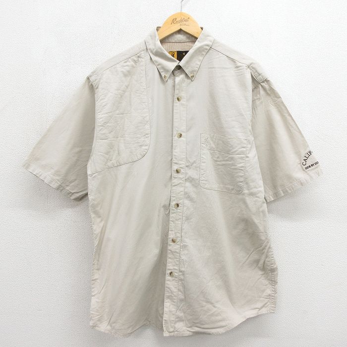 BROWNING 半袖ハンティングシャツ オープンカラー ベージュ メンズXL相当 | 古着