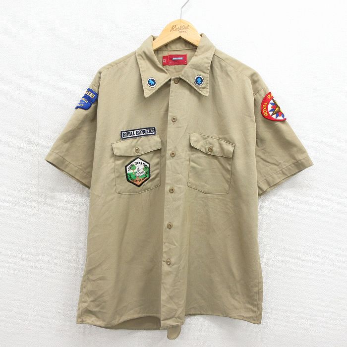 ディッキーズ 70s 半袖ワークシャツ ROYAL ベージュ メンズXL相当 | 古着