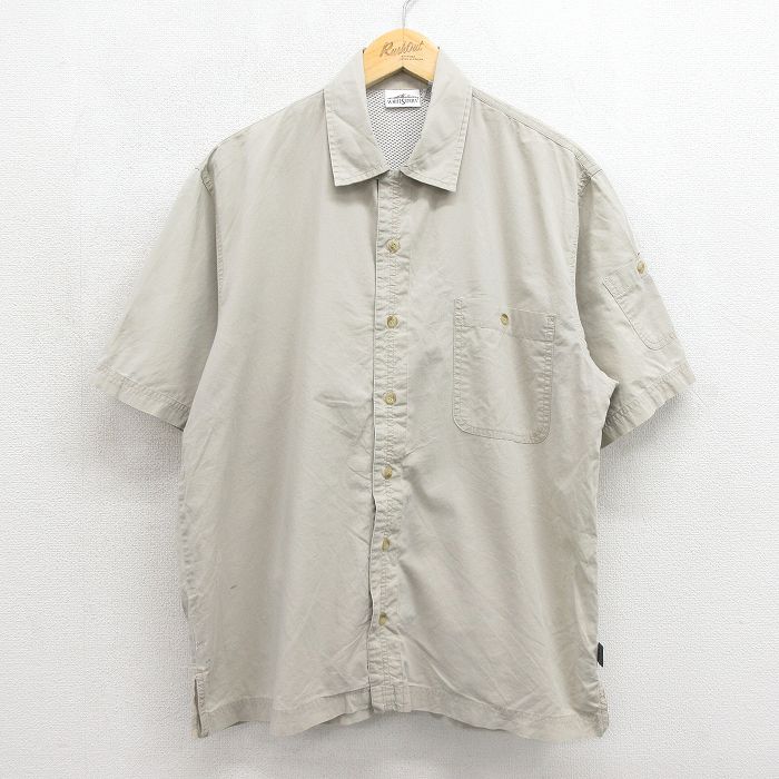 フィッシング半袖シャツ ベージュ メンズL相当 | 古着