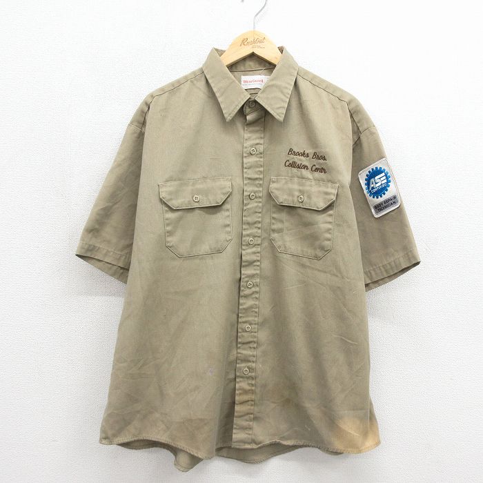 Wear Guard 80s 半袖ワークシャツ ベージュ メンズXL相当 | 古着