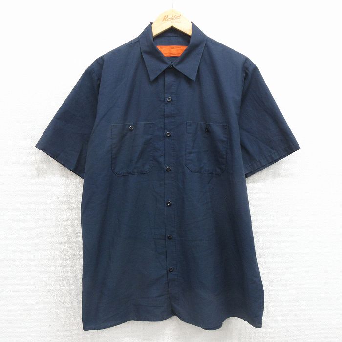 レッドキャップ 80s 半袖ワークシャツ ネイビー メンズL相当 | 古着