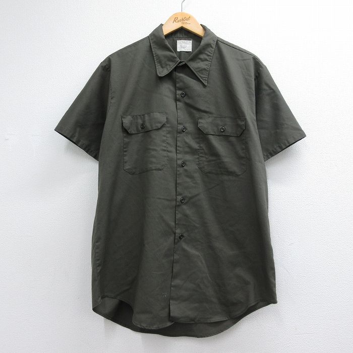 ビッグマック 70s 半袖ワークシャツ カーキ メンズXL相当 | 古着