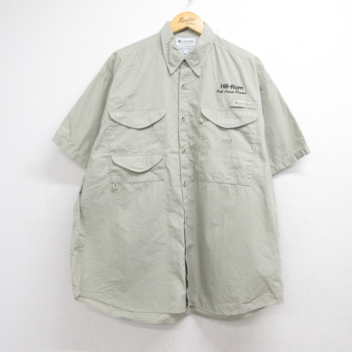 コロンビア 00s 半袖シャツ PFG ベージュ メンズXL相当 | 古着