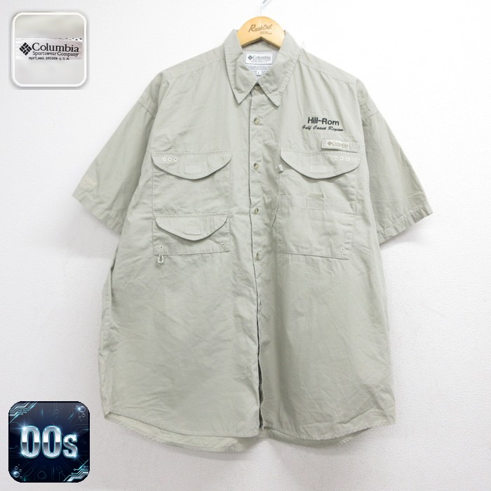 コロンビア 00s 半袖シャツ PFG ベージュ メンズXL相当 | 古着