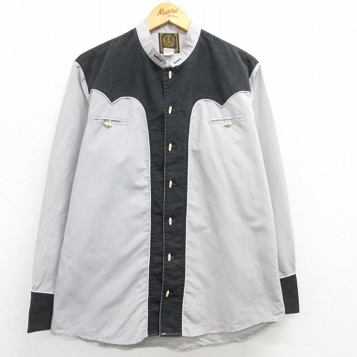 L★古着 長袖 ウエスタン シャツ メンズ グレー他 25apr02 中古 トップス