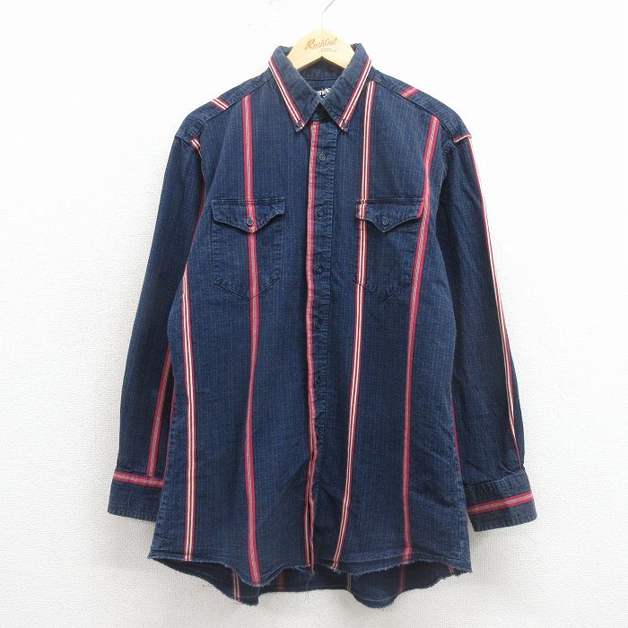 ラングラー 90s 長袖ウエスタンシャツ ネイビー L | 古着