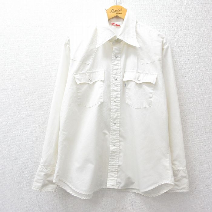リーバイス 70s 長袖ウエスタンシャツ ホワイト メンズXL相当 | 古着