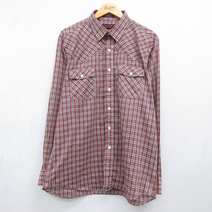 リーバイス 90s 長袖ウエスタンシャツ ACTION SHIRTチェック ブラウン メンズL相当 | 古着