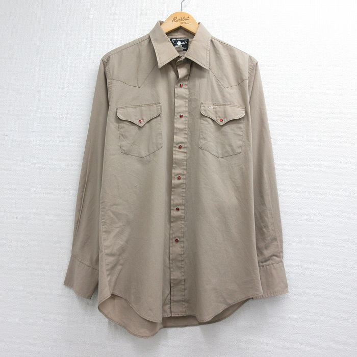 ウエスタン 90s 長袖シャツ ベージュ メンズL相当 | 古着