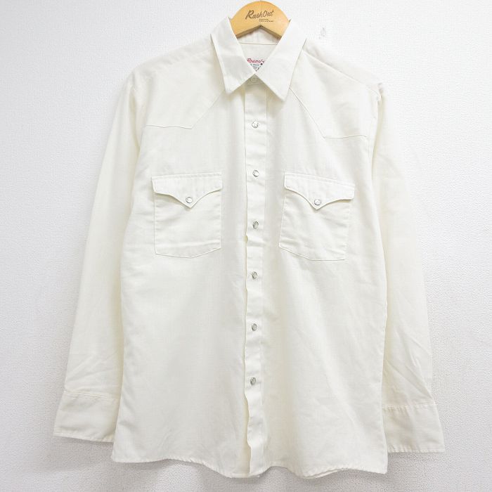 ウエスタン 80s 長袖シャツ ベージュ メンズL相当 | 古着