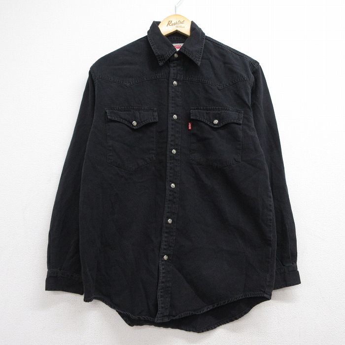 M★古着 リーバイス Levis 長袖 ウエスタン シャツ メンズ 00年代 00s コットン ブラック デニム【spe】 26aug06
