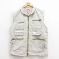 L★古着 バナナリパブリック BANANA REPUBLIC ブランド ハンティング ベスト メンズ 80年代 80s コットン 薄ベージュ カーキ 25aug12 中古 アウター