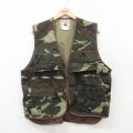 XL★古着 ハンティング ベスト メンズ ウッドランドカモ 濃緑他 グリーン 迷彩 25sep27 中古 アウター