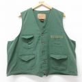 XL★古着 エディーバウアー ハンティング ベスト メンズ 90年代 90s 大きいサイズ コットン 緑 グリーン 【spe】 25oct22 中古 アウター