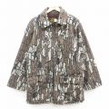 XL★古着 長袖 ハンティング ジャケット メンズ 90年代 90s TREBARK ロング丈 USA製 グレー他【spe】 25nov20