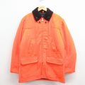 L★古着 シアーズ 長袖 ハンティング ジャケット メンズ 80年代 80s タロン オレンジ 内側キルティング 25dec03